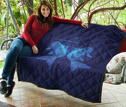Pisces Horoscope Sign Print Quilt