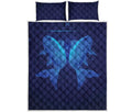 Pisces Horoscope Sign Print Quilt Bed Set