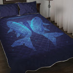 Pisces Horoscope Sign Print Quilt Bed Set