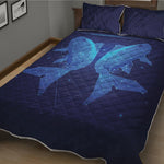 Pisces Horoscope Sign Print Quilt Bed Set