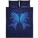 Pisces Horoscope Sign Print Quilt Bed Set