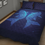 Pisces Horoscope Sign Print Quilt Bed Set