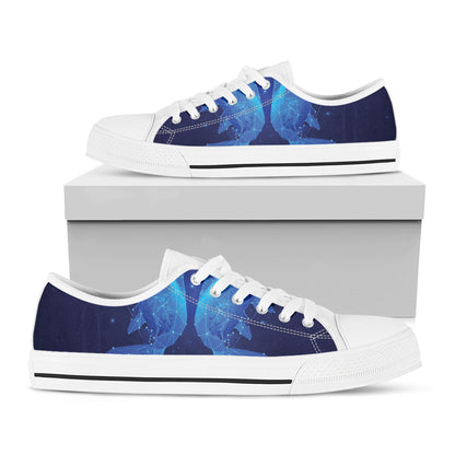 Pisces Horoscope Sign Print White Low Top Shoes