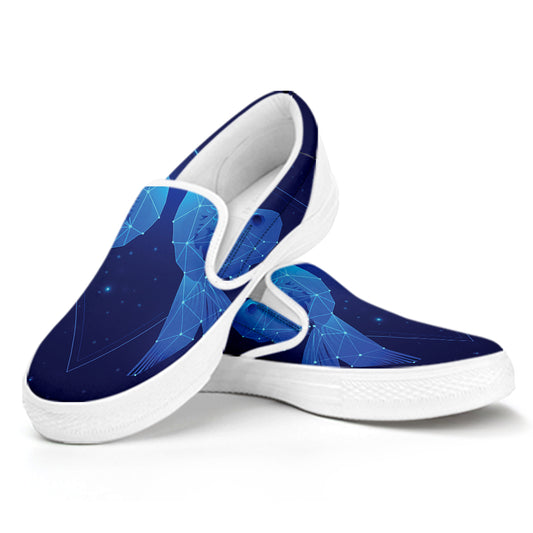 Pisces Horoscope Sign Print White Slip On Shoes