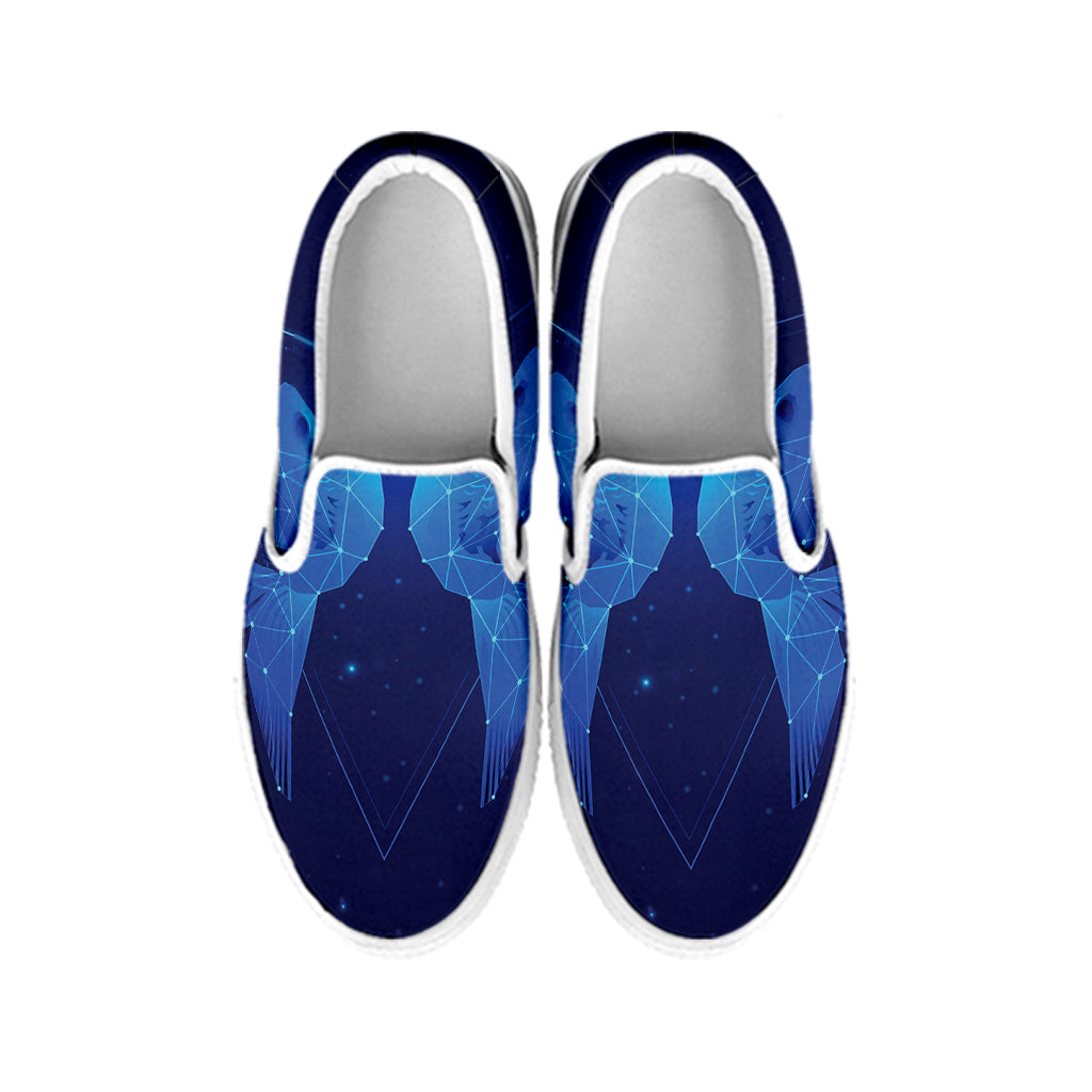 Pisces Horoscope Sign Print White Slip On Shoes