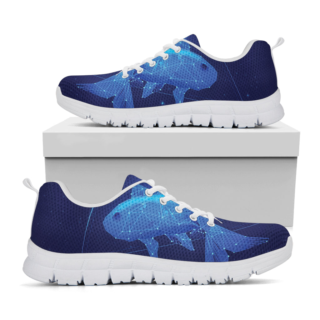 Pisces Horoscope Sign Print White Sneakers