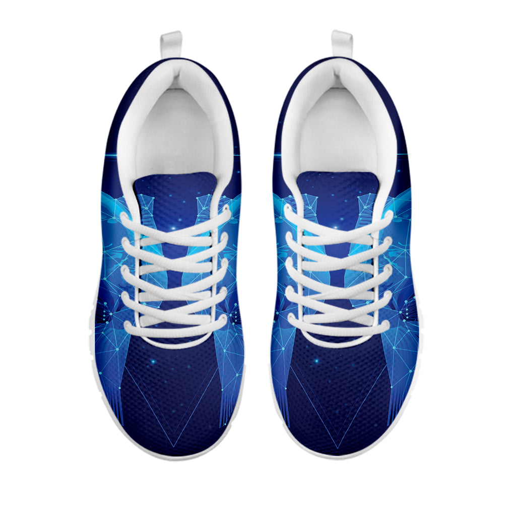 Pisces Horoscope Sign Print White Sneakers