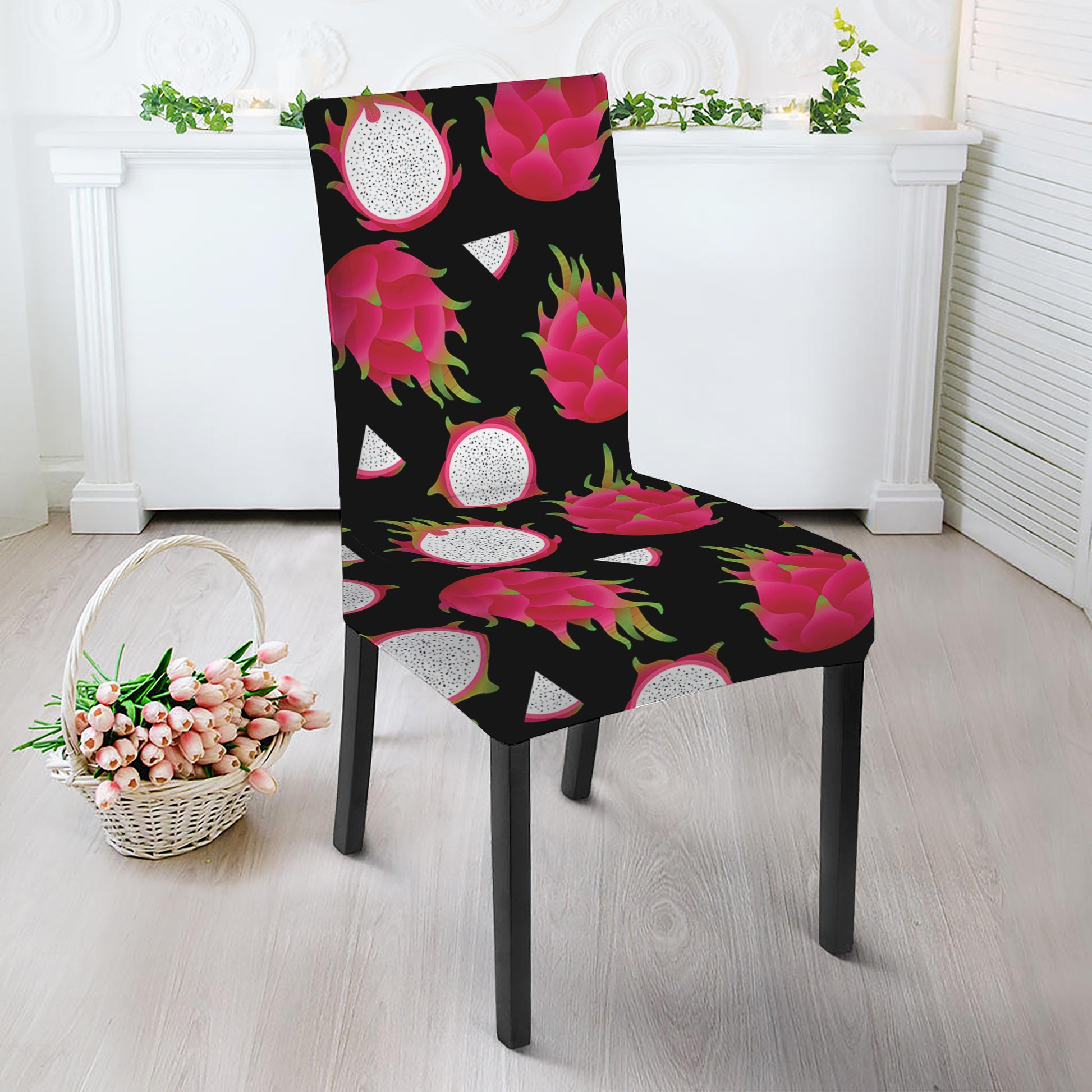Pitaya Pattern Print Dining Chair Slipcover