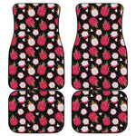Pitaya Pattern Print Front and Back Car Floor Mats