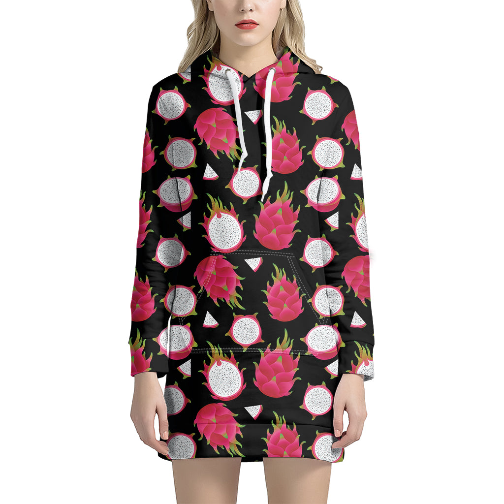 Pitaya Pattern Print Hoodie Dress