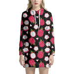 Pitaya Pattern Print Hoodie Dress