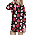 Pitaya Pattern Print Hoodie Dress