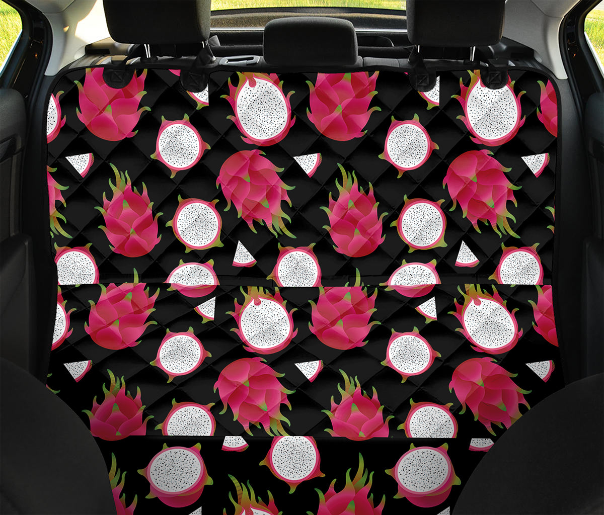 Pitaya Pattern Print Pet Car Back Seat Cover