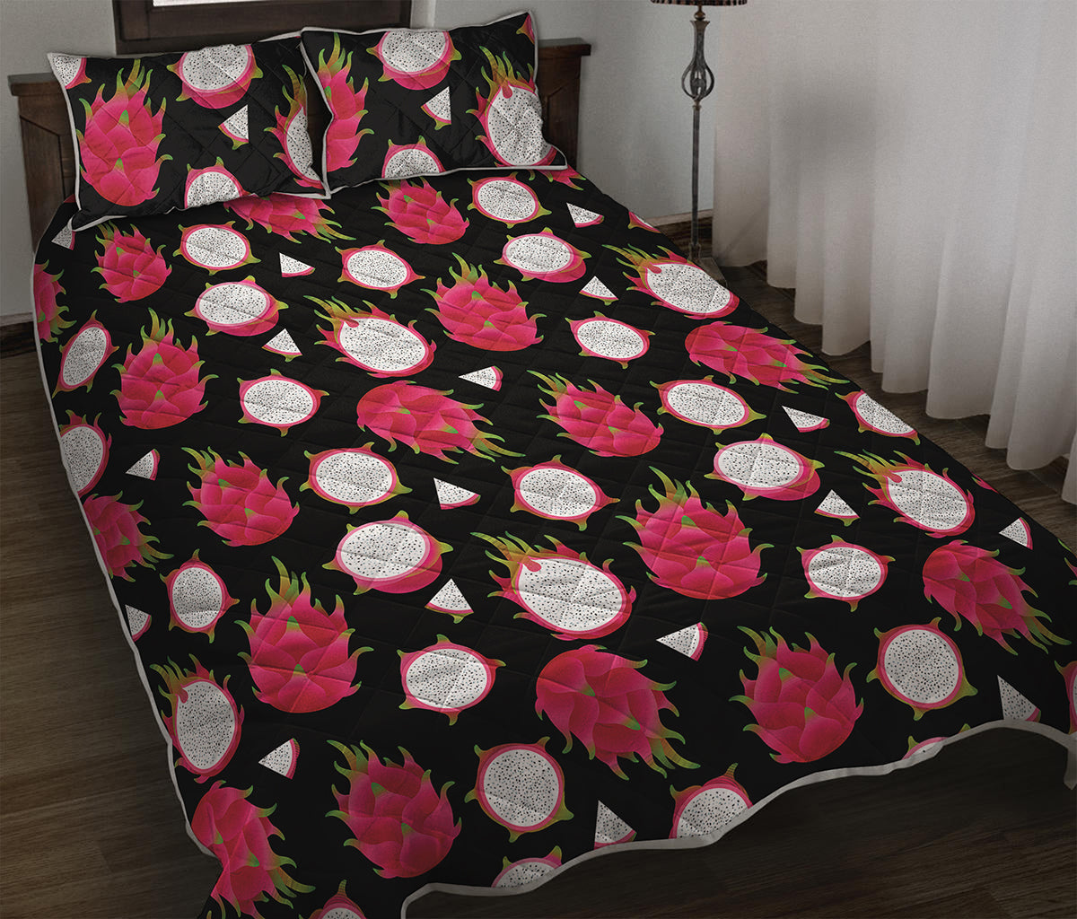 Pitaya Pattern Print Quilt Bed Set