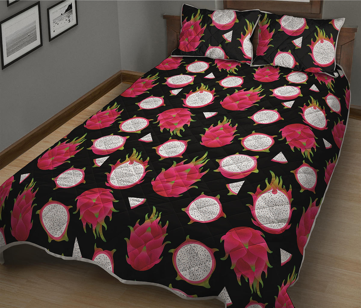 Pitaya Pattern Print Quilt Bed Set
