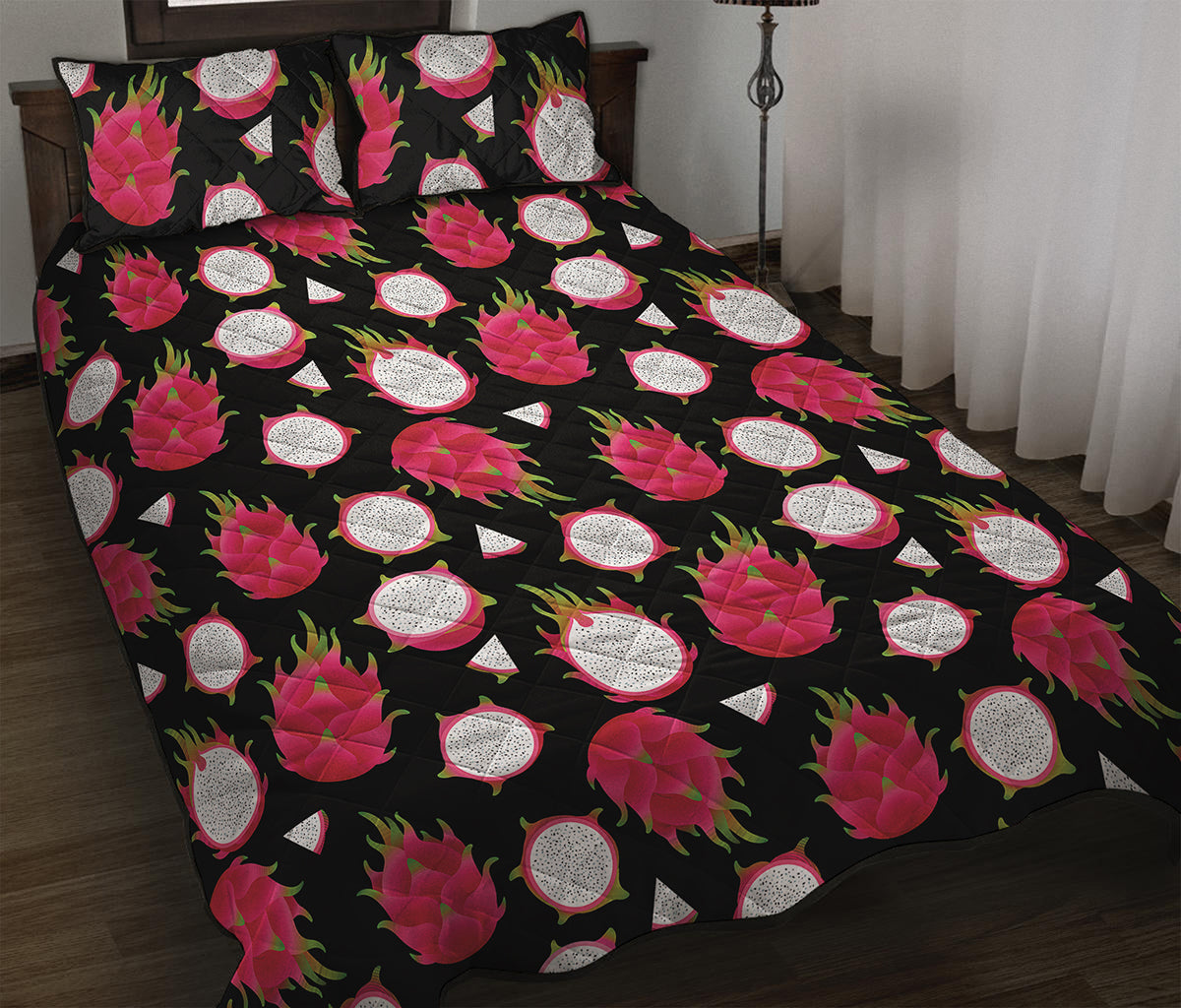 Pitaya Pattern Print Quilt Bed Set