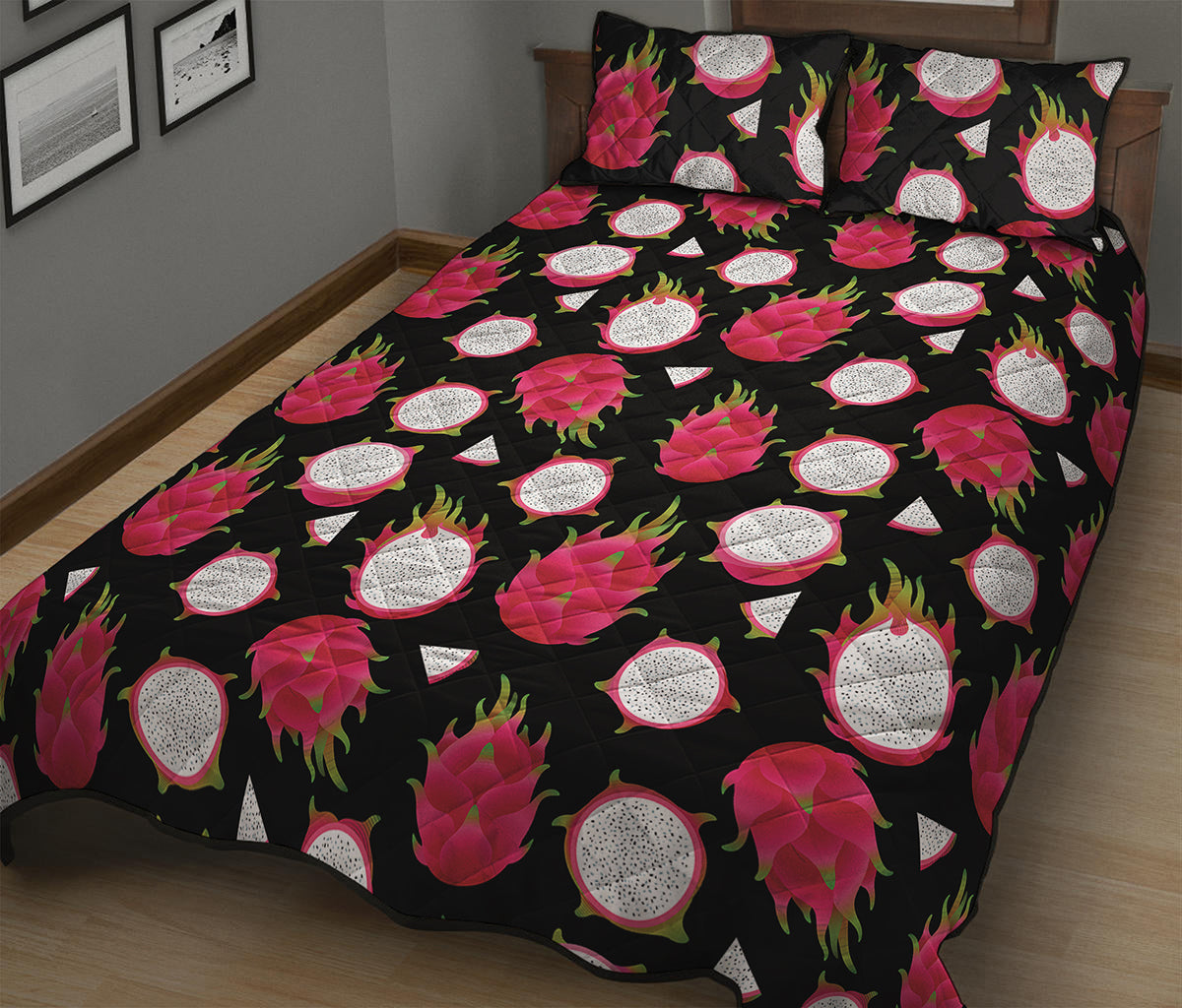 Pitaya Pattern Print Quilt Bed Set