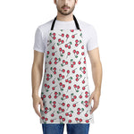 Pixel Cherry Pattern Print Apron