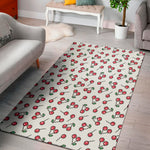 Pixel Cherry Pattern Print Area Rug