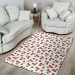 Pixel Cherry Pattern Print Area Rug