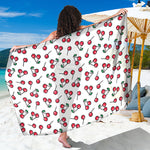 Pixel Cherry Pattern Print Beach Sarong Wrap