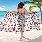 Pixel Cherry Pattern Print Beach Sarong Wrap