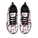 Pixel Cherry Pattern Print Black Sneakers