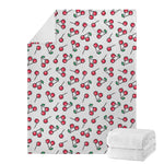 Pixel Cherry Pattern Print Blanket