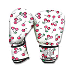 Pixel Cherry Pattern Print Boxing Gloves