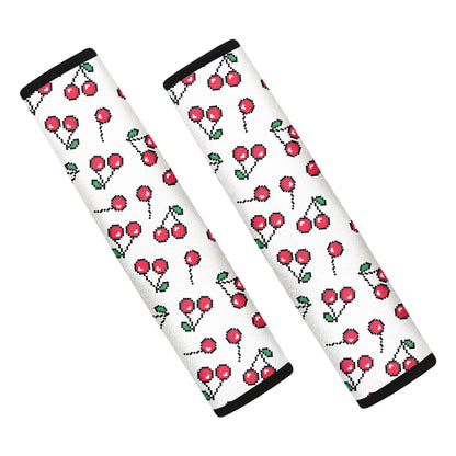 Pixel Cherry Pattern Print Car Seat Belt Covers