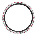 Pixel Cherry Pattern Print Car Steering Wheel Cover