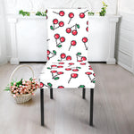 Pixel Cherry Pattern Print Dining Chair Slipcover