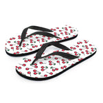 Pixel Cherry Pattern Print Flip Flops