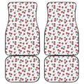 Pixel Cherry Pattern Print Front and Back Car Floor Mats