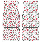 Pixel Cherry Pattern Print Front and Back Car Floor Mats