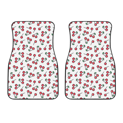 Pixel Cherry Pattern Print Front Car Floor Mats