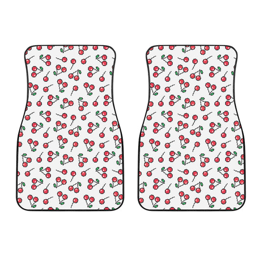 Pixel Cherry Pattern Print Front Car Floor Mats