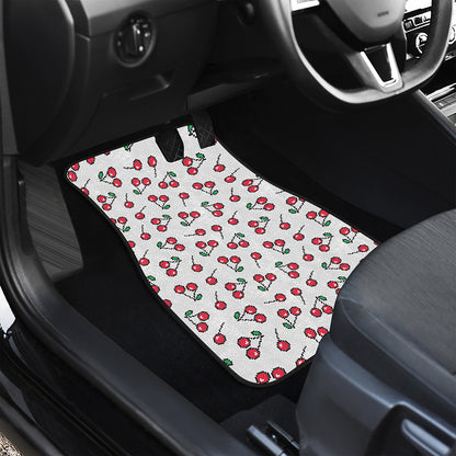 Pixel Cherry Pattern Print Front Car Floor Mats
