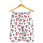 Pixel Cherry Pattern Print Men's Shorts