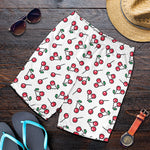 Pixel Cherry Pattern Print Men's Shorts