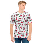 Pixel Cherry Pattern Print Men's T-Shirt