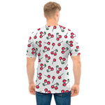 Pixel Cherry Pattern Print Men's T-Shirt