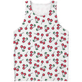 Pixel Cherry Pattern Print Men's Tank Top