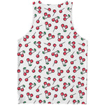 Pixel Cherry Pattern Print Men's Tank Top