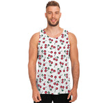 Pixel Cherry Pattern Print Men's Tank Top