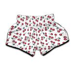 Pixel Cherry Pattern Print Muay Thai Boxing Shorts