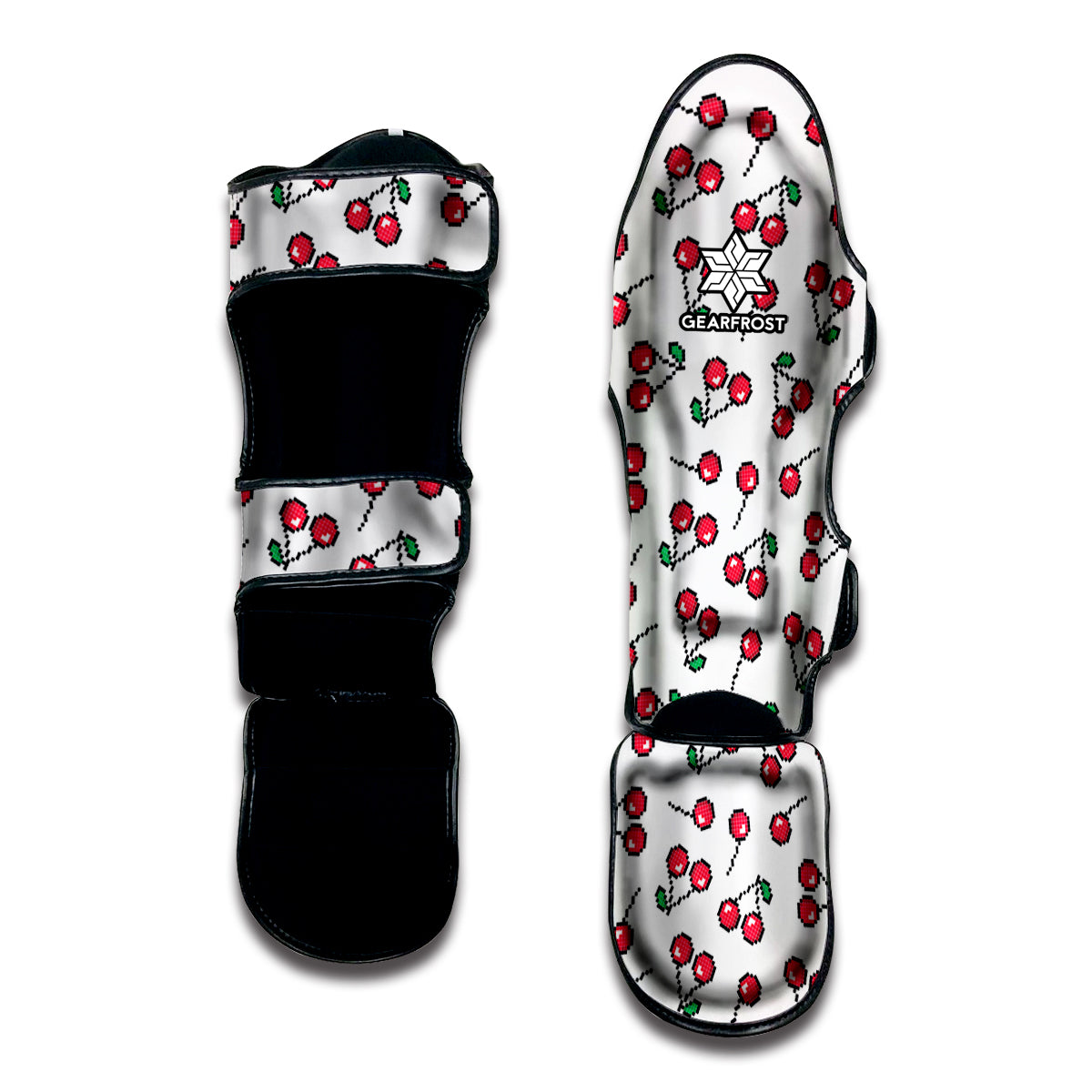 Pixel Cherry Pattern Print Muay Thai Shin Guard