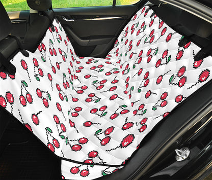 Pixel Cherry Pattern Print Pet Car Back Seat Cover