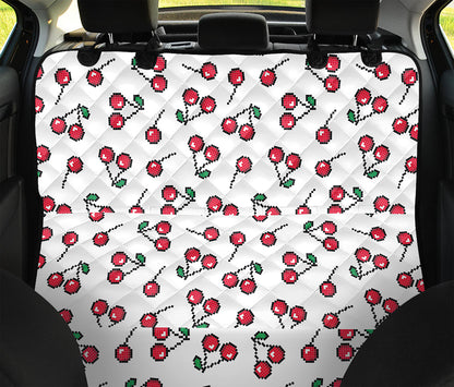 Pixel Cherry Pattern Print Pet Car Back Seat Cover