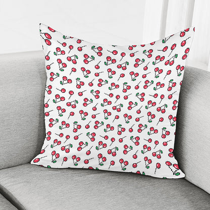Pixel Cherry Pattern Print Pillow Cover